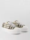 Burberry Check Pattern Platform Sole Training Sneakers In Multi