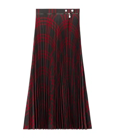 BURBERRY BURBERRY CHECKED PLEATED ZIP-DETAILED SKIRT