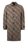 Burberry Check Pattern Polyester Raincoat In Neutral