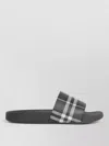 Burberry Check Pattern Polyurethane Slide Flat Sole In Gray