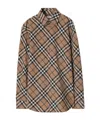 Burberry Check Pattern Wool Blend Shirt Women In Black
