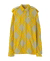 Burberry Shirt With Check Pattern In Yellow