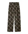Burberry Brown Check Wool Tailored Cargo Pants In White