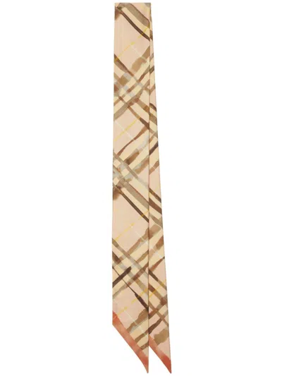 Burberry Check-pattern Reversible Scarf In Cream