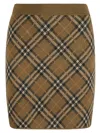 Burberry Check Pattern Ribbed Knit Skirt In Shrew Ip Check