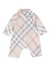 Burberry Check-pattern Romper In Neutrals