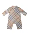 Burberry Check-pattern Romper In Nude
