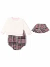 Burberry Check-pattern Romper In Pink