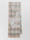 Burberry Check Pattern Scarf Fringed Edges Design In Brown