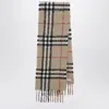 Burberry Check-pattern Scarf In Wool And Alpaca In Sand