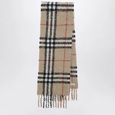 Burberry Check-pattern Scarf In Wool And Alpaca Women In White