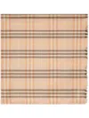 Burberry Check-pattern Scarf In Neutrals