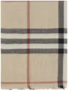 Burberry Check-pattern Scarf In Nude
