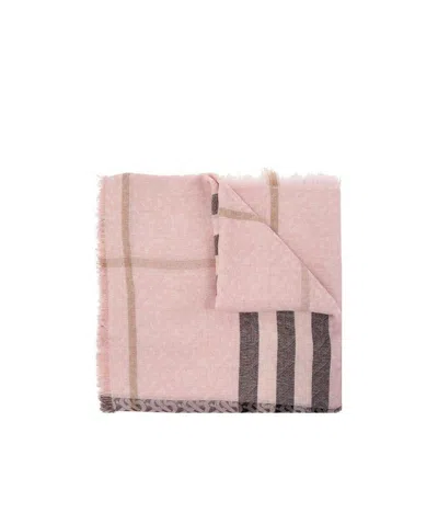 Burberry Check-pattern Scarf In Nude