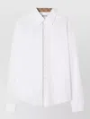Burberry Check Pattern Shirt Button Down Collar In White