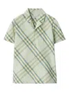 Burberry Check Pattern Shirt In Green