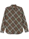 Burberry Long Sleeve Button-down Shirt With Plaid Design In Green