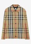 Burberry Check Motif Shirt Jacket In Beige