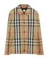 Burberry Check-pattern Shirt Jacket In Nude