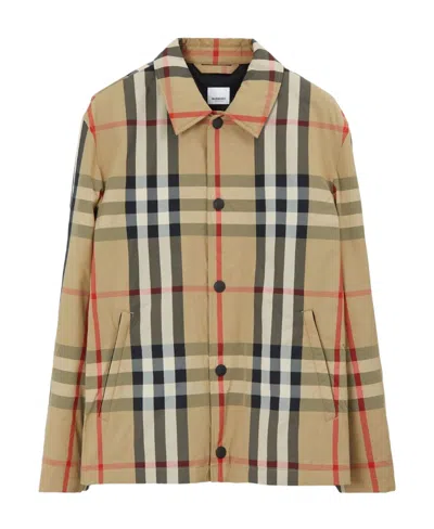BURBERRY CHECK-PATTERN SHIRT JACKET