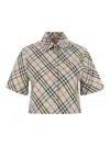 Burberry Collared Checked Poplin Shirt Detail In Multi