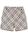 Burberry Beige Check Shorts In Neutrals