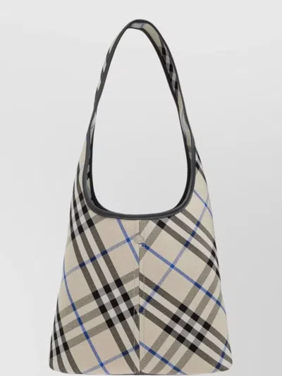 Burberry Check Pattern Shoulder Bag In Green