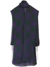 Burberry Check-pattern Silk Blouse In Purple