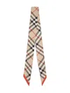 Burberry Check-pattern Silk Scarf In Neutral