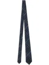 Burberry Check-pattern Silk Tie In Blue