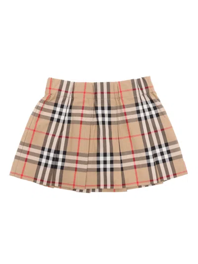 Burberry Check Pattern Skirt In Blue