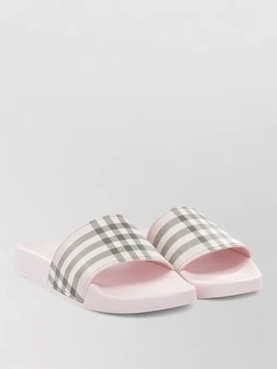 BURBERRY CHECK PATTERN SLIDE SANDAL OPEN TOE