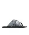 Burberry Check-pattern Slides In Gray