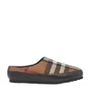 Burberry Check-pattern Slippers In Black