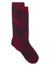 Burberry Check-pattern Socks In Red