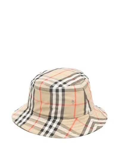 Burberry Babies' Check-pattern Sun Hat In Multi