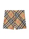 Burberry Check-pattern Swim Shorts In Neutrals