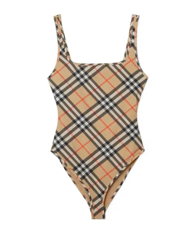 BURBERRY BURBERRY CHECK PATTERN ONE-PIECE SWIMSUIT