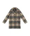 Burberry Check Pattern Tailored Coat In Nude