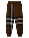 Burberry Gerard Checked Jogging Pants In Brown