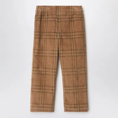 BURBERRY CHECK-PATTERN TROUSERS IN CORDUROY
