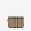 Burberry Check Pattern Wallet In Beige