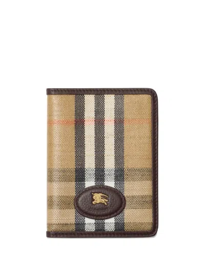 Burberry Check-pattern Wallet In Brown