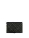Burberry Check-pattern Wallet In Green