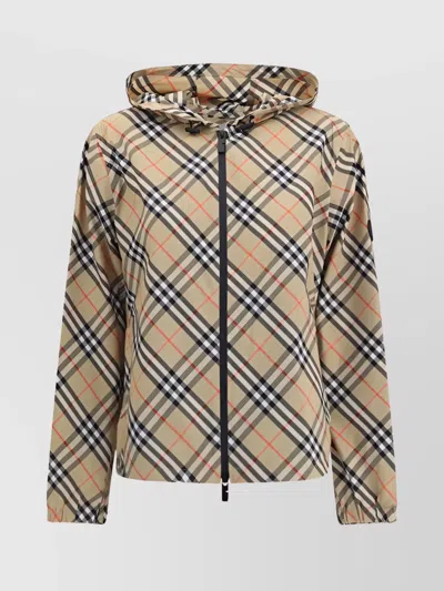 BURBERRY CHECK PATTERN WATERPROOF JACKET