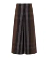 Burberry Brown Check Print Wide Leg Trouser In Black