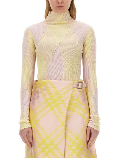 Burberry Women's Shirt With Check Pattern | Size Medium | 8081047 In Multicolor