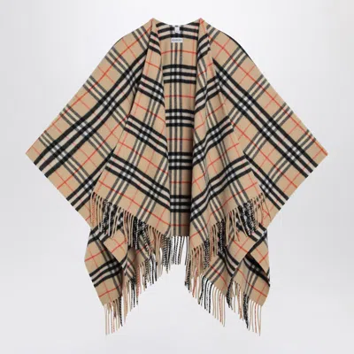BURBERRY BURBERRY CHECK PATTERN WOOL AND CAPE