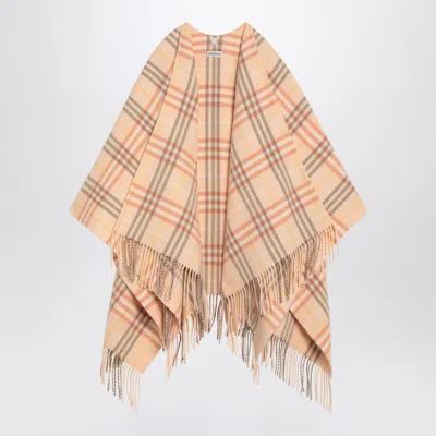 BURBERRY BURBERRY CHECK PATTERN WOOL AND CASHMERE CAPE