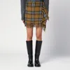 Burberry Women Wool And Cashmere Check Scarf Style Skirt In Multicolor